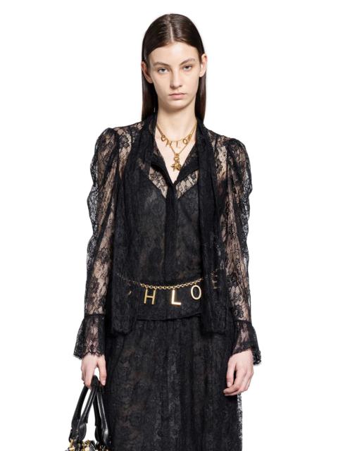 Chloé Lavallière Top In Floral Lace Jacquard