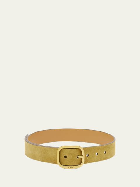 Calf Leather Curved Buckle Belt