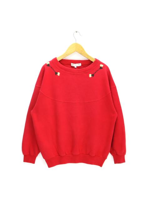 Other Designers Vintage CHRISTIAN DIOR Flower Embroidered Crewneck Sweatshirt Pullover