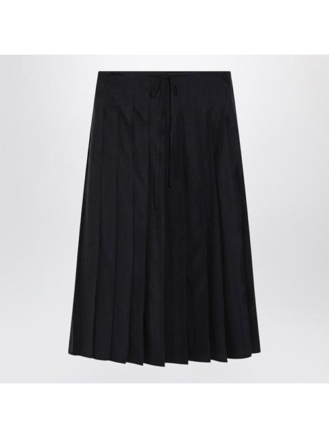 Prada Prada Blue Pleated Midi Skirt Women
