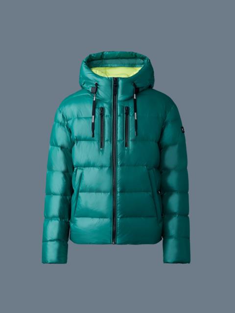 VICTOR lustrous light down jacket with hood for men