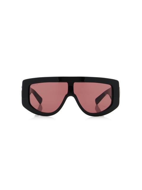 GUCCI Mask-Frame Acetate Sunglasses black