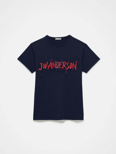 JW Anderson CIRCULAR T-SHIRT IN NAVY