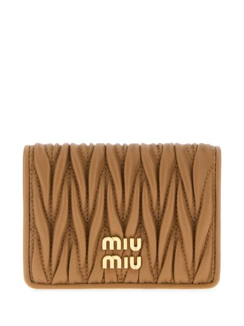 Miu Miu Miu Miu Women Camel Nappa Leather Card Holder