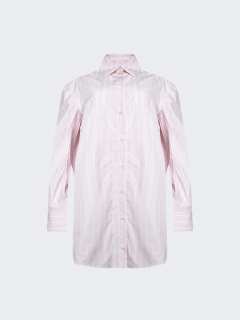 JACQUEMUS The Ovalo Shirt Dress Pink And White Business Logo Stripes