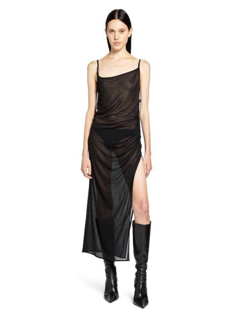 MUGLER Asymmetrical Buckled Strap Dress