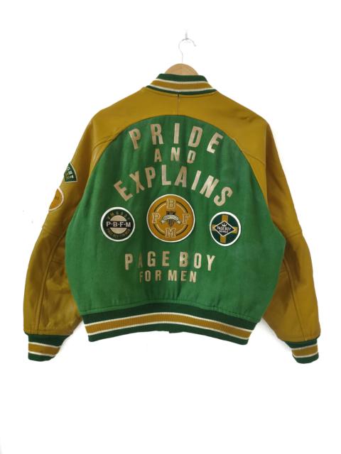 Other Designers Japanese Brand - Vintage 90s Page Boy For Men Wool Leather Varsity Jacket