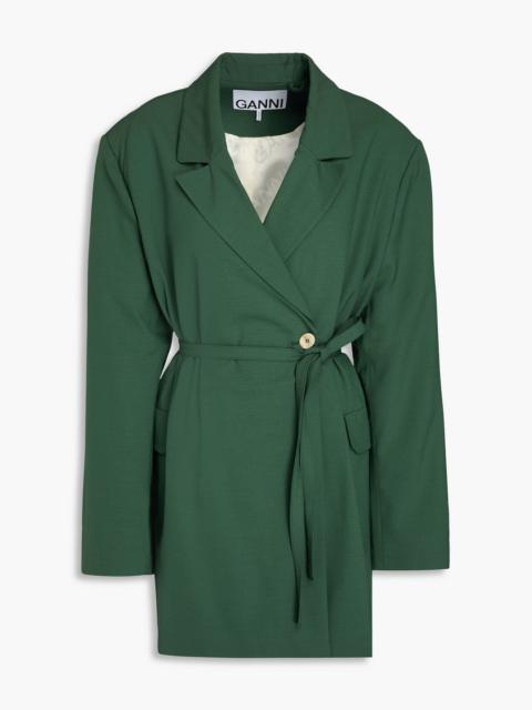 GANNI Double-breasted crepe blazer