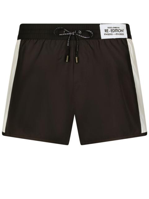 Dolce & Gabbana Short Swim Trunks with Contrast Bands