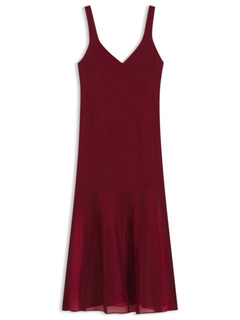 BOSS SATIN SLIP DRESS WITH SILK-ORGANZA INSERTS