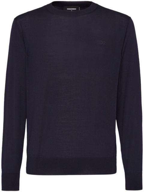 DSQUARED2 Dsquared2 Men `D2` Wool Crew-Neck Sweater