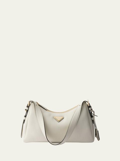 Prada Medium Aimee Zip Leather Shoulder Bag