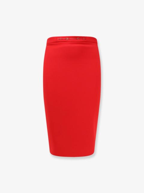ELISABETTA FRANCHI Elisabetta Franchi Essentials Skirt Red with Monogram Detail
