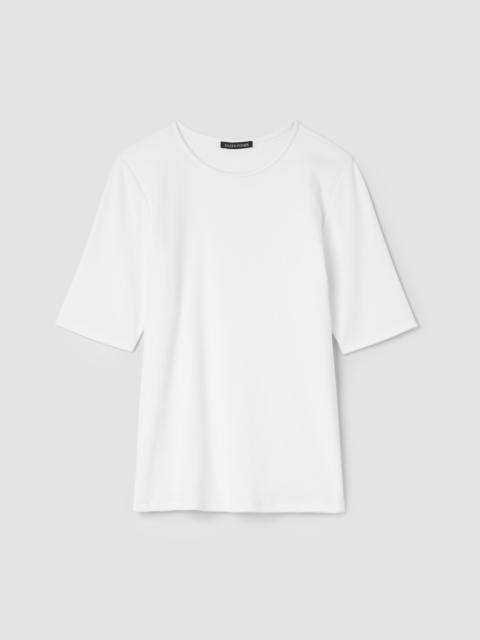 EILEEN FISHER Organic Cotton Stretch Rib Crew Neck Tee