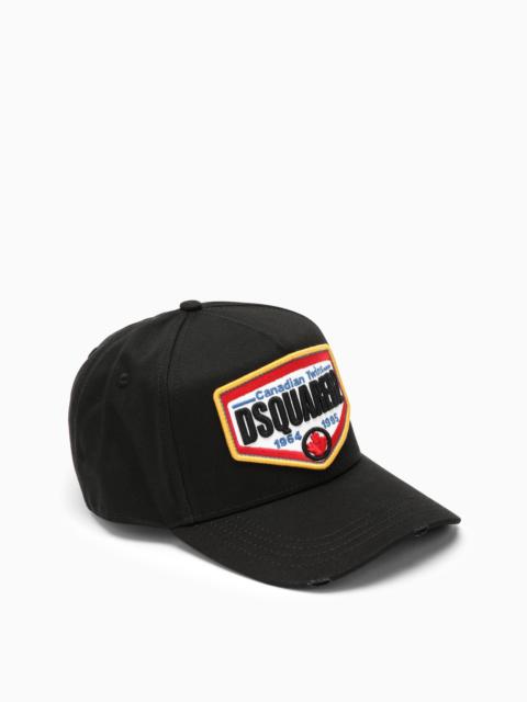 Dsquared2 Black Visor Hat With Logo Patch