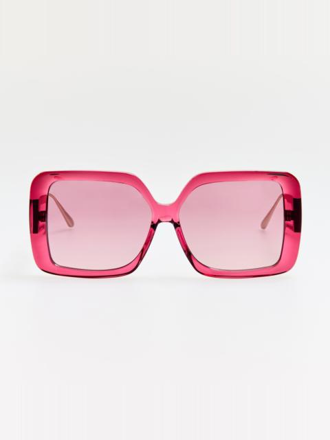 LINDA FARROW Macy Sunglasses in Wine