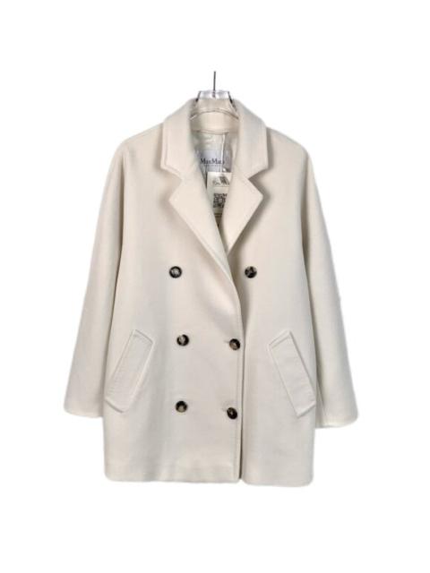 Other Designers MaxMara - Max Mara Off-White Sheepskin Double-Breasted Coat