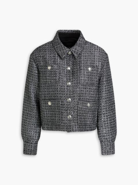 maje Sequin-embellished metallic tweed jacket