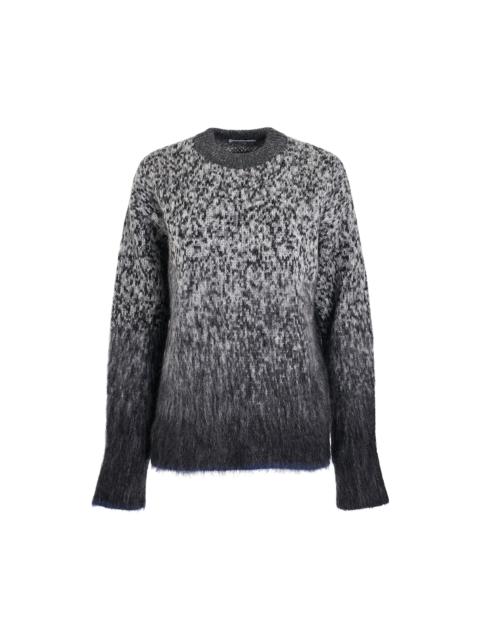 Off-White Fuzzy Mohair Arrow Knitwear in Dark Grey