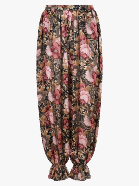 Chloé FLORAL PRINT CUFFED HEM PANT | BLACK/MULTI