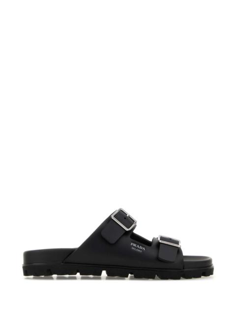 Prada Prada Women Black Leather Slippers