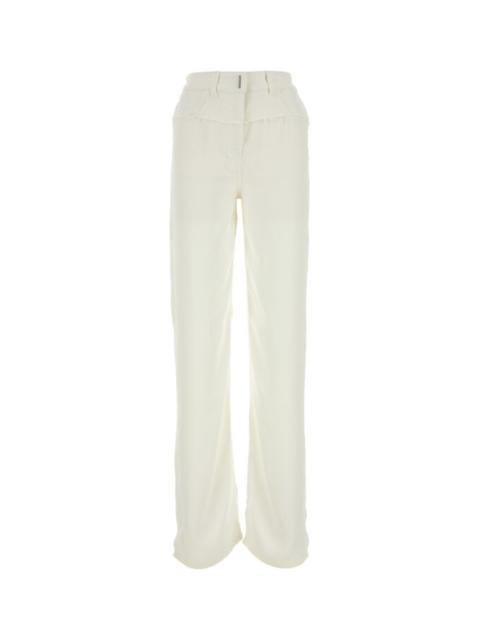 Givenchy Women Ivory Viscose And Denim Jeans