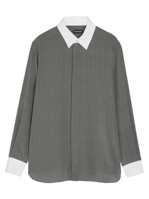 TOM FORD Tom Ford Sharkskin Printed Silk Shirt