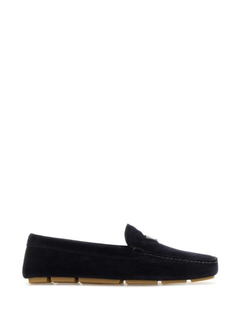 Prada Prada Men Midnight Blue Suede Loafers