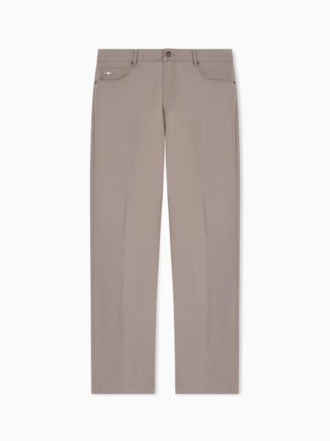 EMPORIO ARMANI FIVE-POCKET TROUSERS IN TECHNICAL COTTON