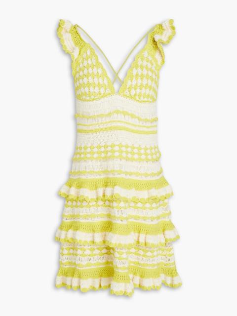 Zimmermann Ruffled crocheted cotton mini dress