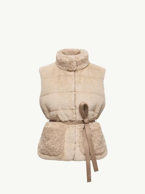 Moncler Joui Faux Fur & Teddy Down Vest