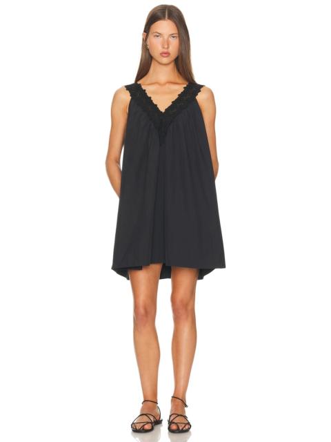 HELSA Mini Dress With Lace in Tech Poplin