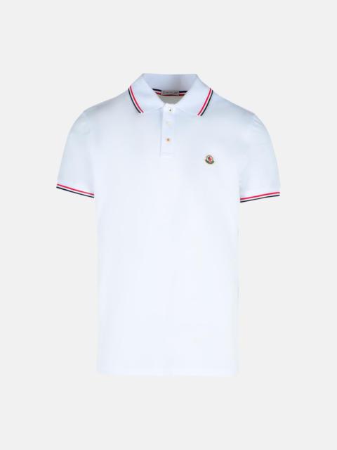 Moncler WHITE COTTON POLO SHIRT