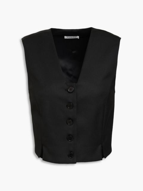BY MALENE BIRGER Bettas cropped satin-paneled twill vest