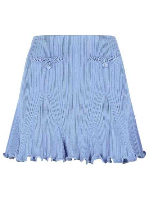 self-portrait Self-Portrait Pearl Skirt Light Blue Viscose Blend