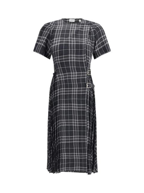 Burberry Check Wool Blend Kilt Dress