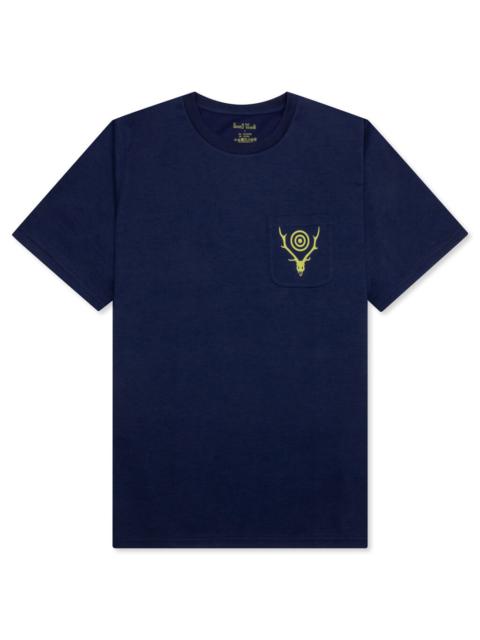 South2 West8 ROUND POCKET S/S TEE - NAVY
