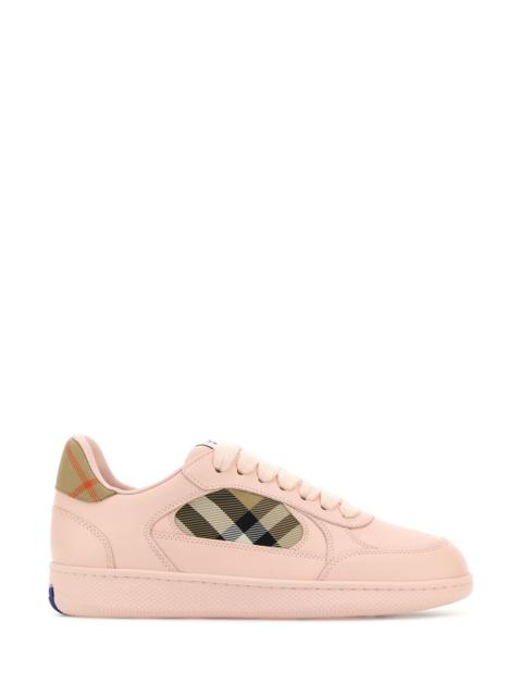 Burberry Women Pink Leather Terrace Sneakers