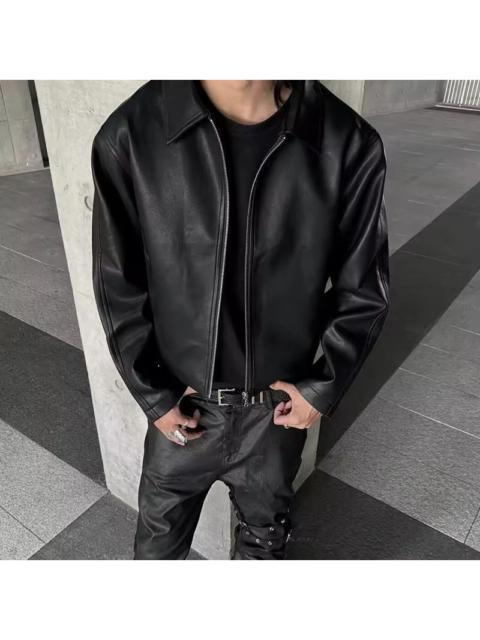 Other Designers Japanese Brand - ZIP UP Turn-down Collar PU Leather Coat