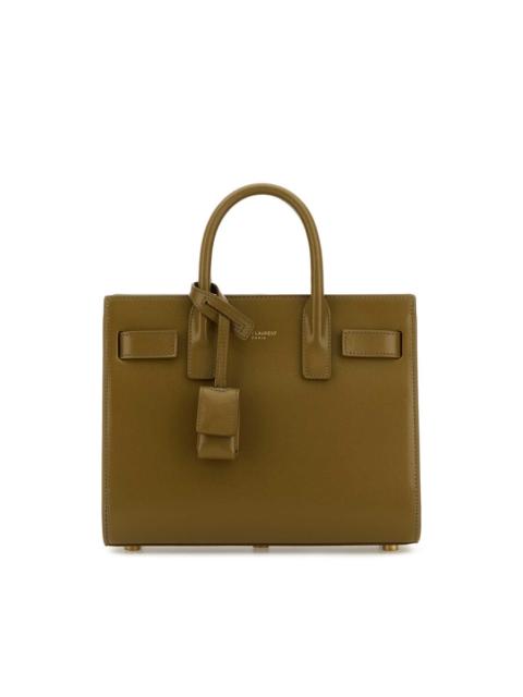 SAINT LAURENT Saint Laurent Khaki Leather Nano Sac De Jour Handbag