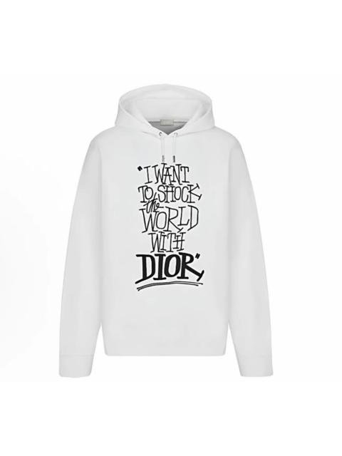Dior Dior Embroidered 3D Logo Ribbed Hoodie