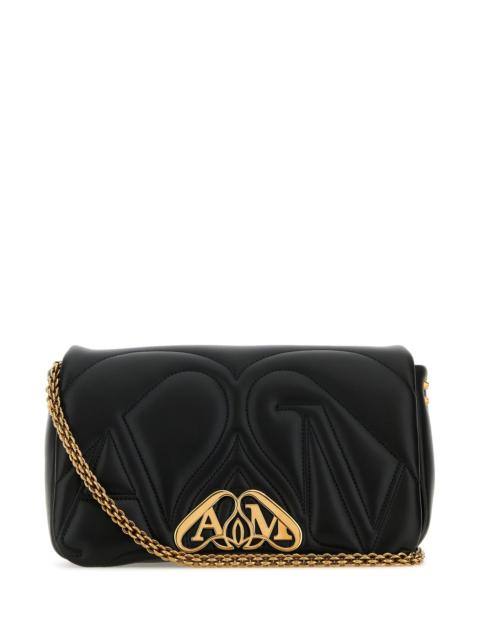 Alexander McQueen Black leather small Seal shoulder bag