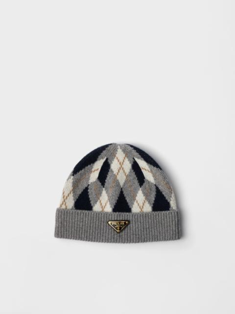 Prada Argyle knit beanie