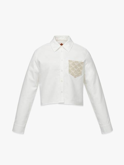 MCM Cropped Oxford Shirt with Jacquard Pocket
