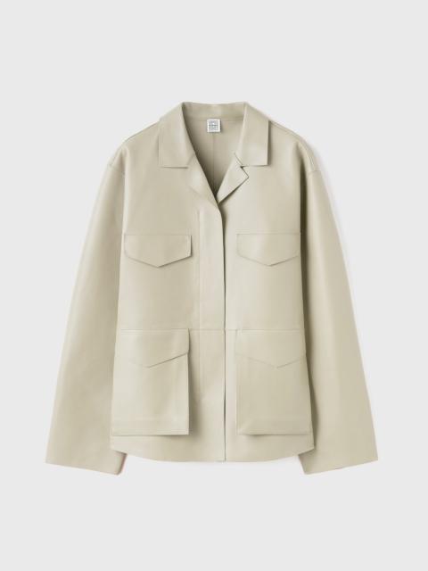 TOTEME Army leather jacket peanut