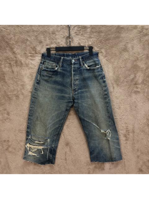 Vintage - TRASHED🔥 DENIME Selvedge Cutoff Rusty Denim Shorts #5064-22