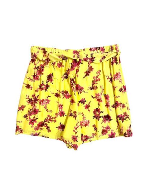 Cami NYC Yellow Shorts Silk Pink Floral Mini Casual Belted Shorts Sz S NWT $181