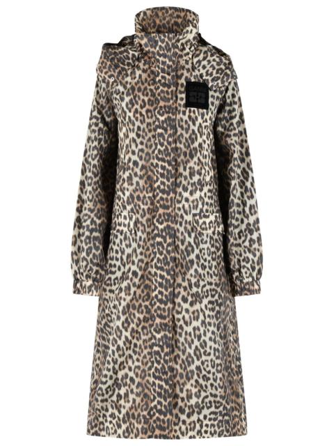 GANNI Ganni Leopard Print Polyamide Parka Women