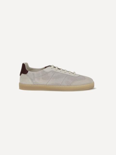 Brunello Cucinelli Cotton knit and leather Sneakers