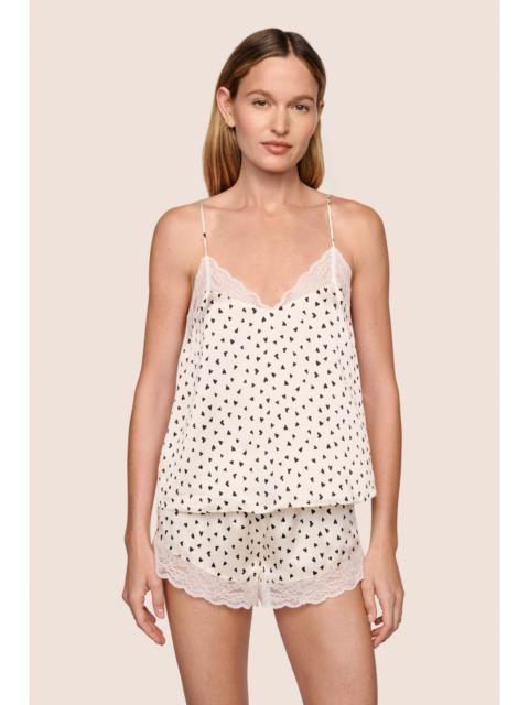 eberjey Washable Silk Printed Lace Cami & Short Set